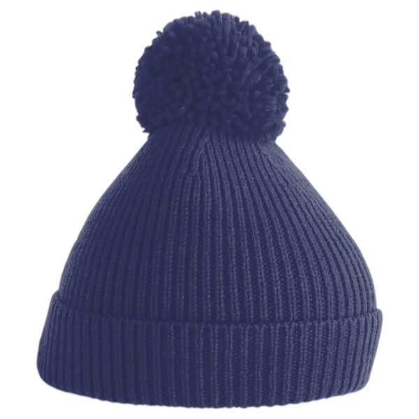 Beechfield Engineered Knit Ribbed Pom Pom Beanie Thumbnail